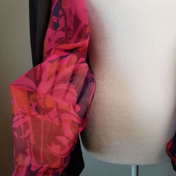 H&M Satin black/floral Kimono - Picture 5 of 8